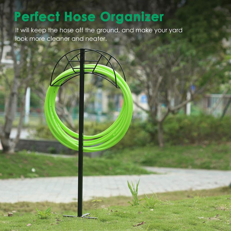 TomCare Garden Hose Holder Detachable Metal Water Hose Holder Holds 150 FT Hoses Free Standing Hose Hanger Stand Heavy Duty Garden Storage Rack for Outside Yard Lawn, Black - Image 5